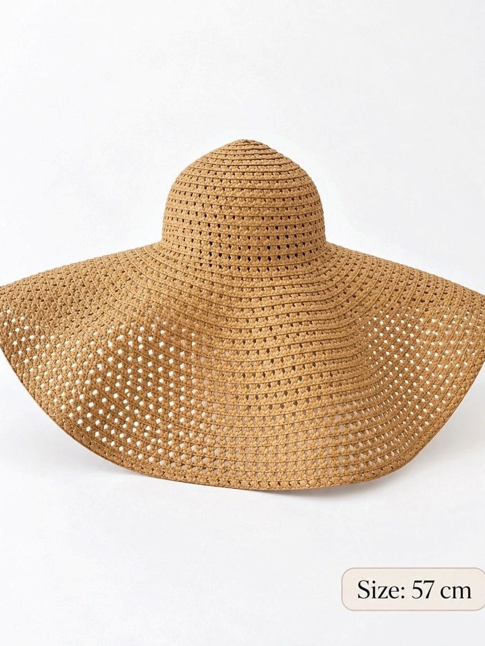 Wide Brim Hat in Brown 57 cm